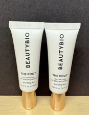 BeautyBio The Pout Volumizing Lip Serum Sparkling Rose 0.27 X 2=.54 fl oz