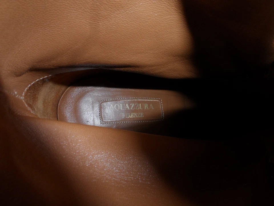 Botines Aquazzura de cuero negro con cordones delanteros talla 38 1/2M Foto 3 de 4