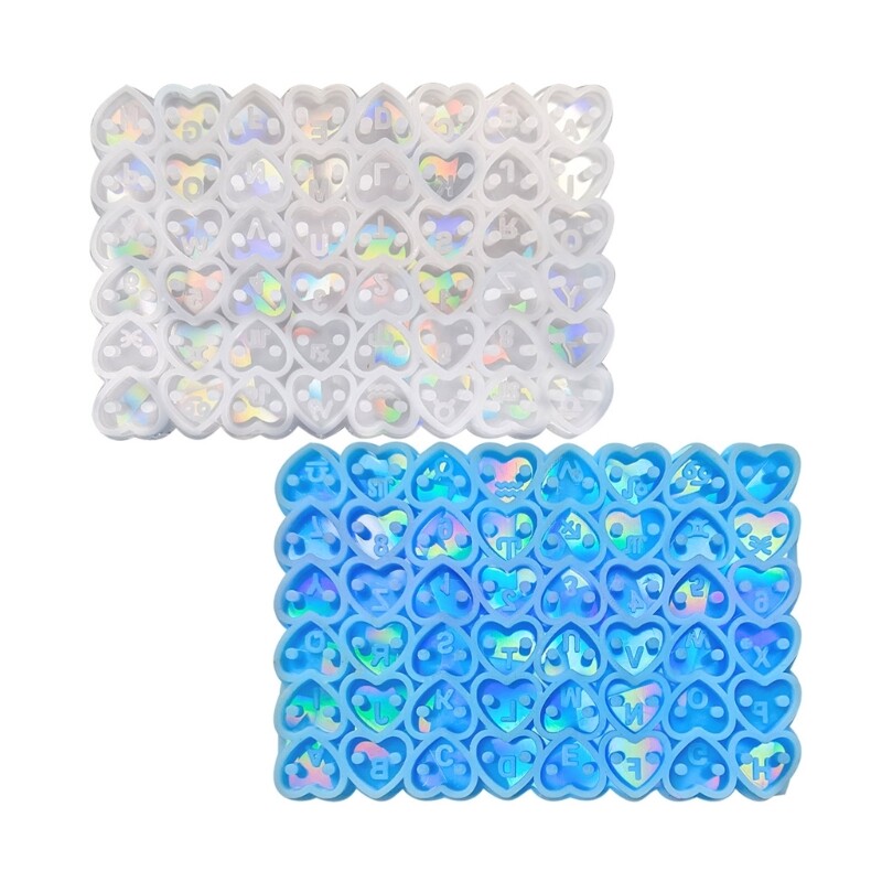 Heart-Shaped Double Hole Silicone Mold for DIY Epoxy Resin Necklaces