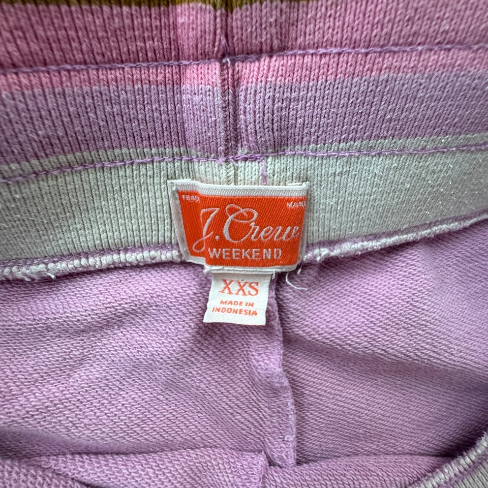 Pantalones Cortos J.Crew Mujer XXS Fin de Semana Cordón Rayas Rosa Terry Paño Foto 3 de 4