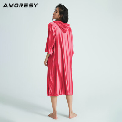 hooded towelling beach dress women's Beach Cover Up, Poncho with Hood Light Grey / Large / X-Large main image 0