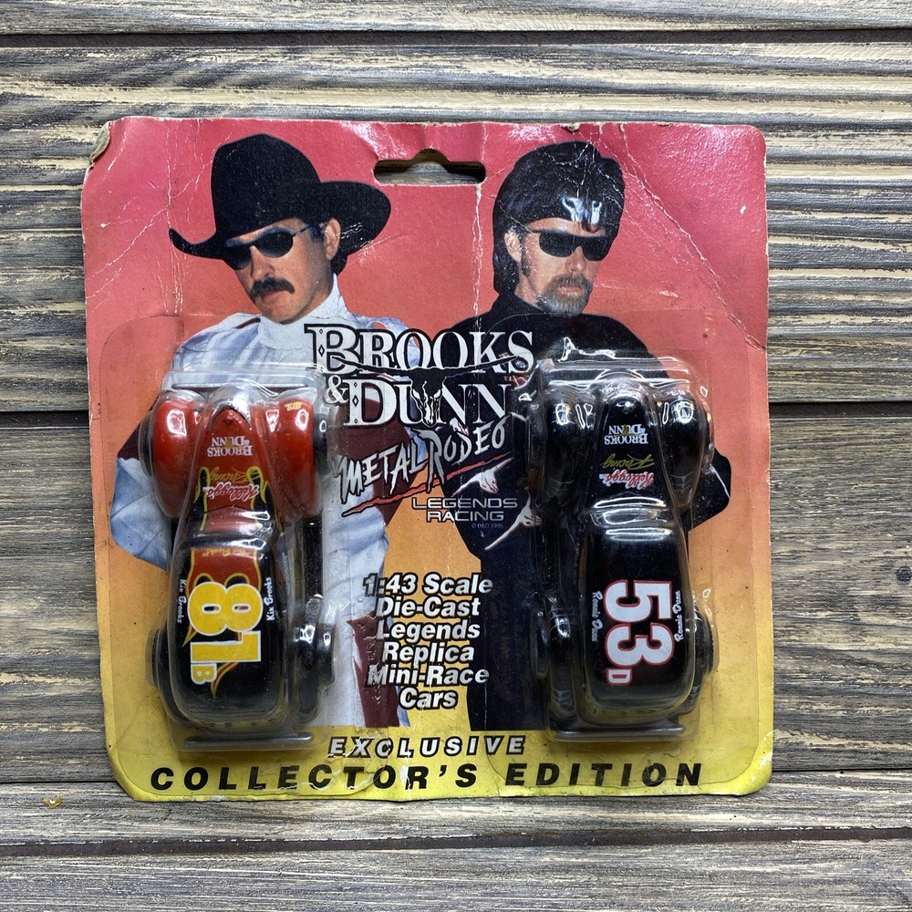 Vtg Brooks & Dunn Metal Rodeo 1996 Legends Racing Kellogg’s Die Cast Model Cars