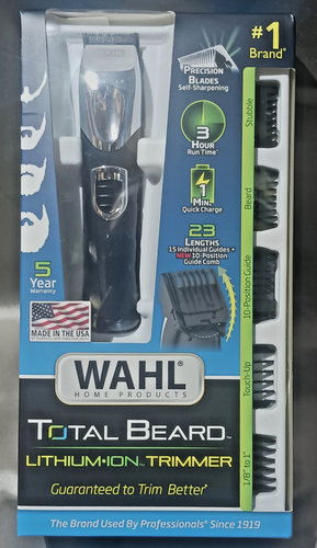 WAHL: "Lithium Ion Beard Trimmer & Accessories" NIB- 2019