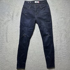 Cabi 3194 Curvy Skinny Dusk Destructed Jean Stretch Dark Wash Womens Jeans SZ 2