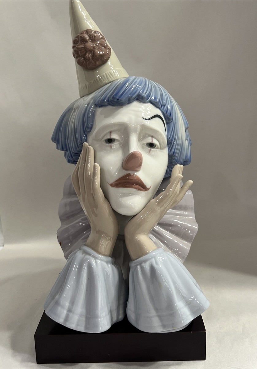 LLADRO DAISA 1981 SPAIN 5129 SAD CLOWN JESTER HEAD BUST LLADRO DAISA 1981 SPAIN 5129 SAD CLOWN JESTER HEAD BUST