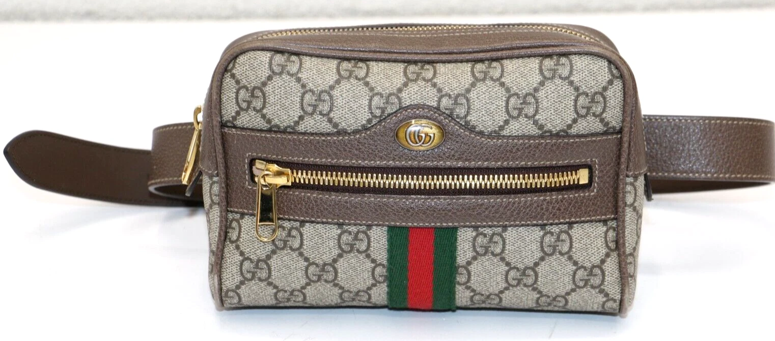 Petit sac ceinture Ophidia Gucci GG Supreme monogramme toile 75/30 marron foncé