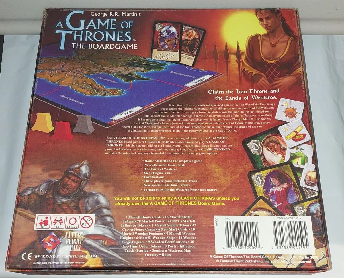 Fantasy Flight Games Boardgame Clash of Kings Expansion a SW for sale online