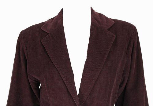 PERRY ELLIS by MARC JACOBS Vintage Burgundy Maroon Corduroy Short Jacket 4 - Picture 2 of 7