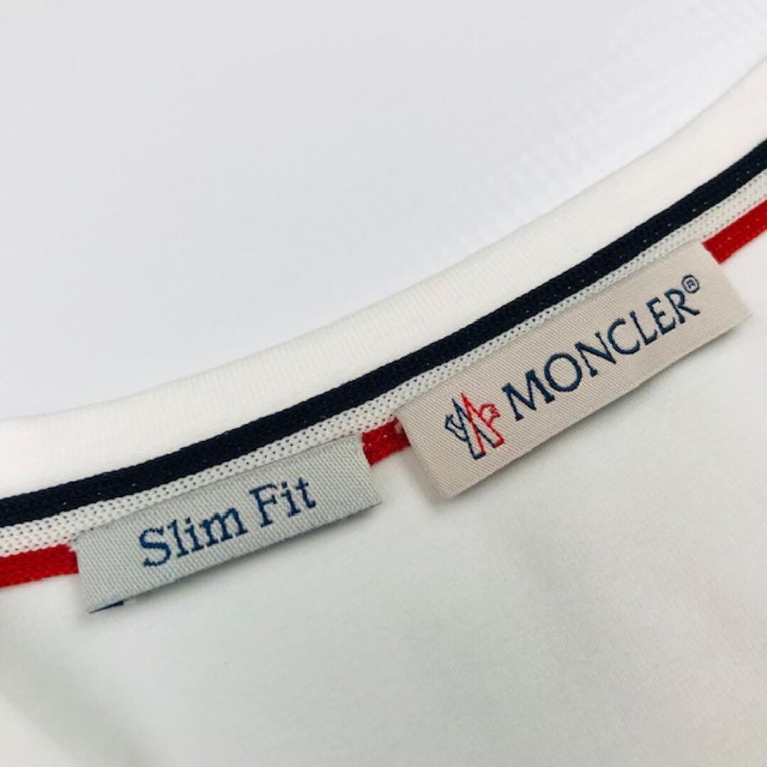 MONCLER MAGLIA SCOLLO T-shirt slim fit V-neck sizeL logo