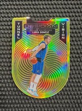 2020-21 Obsidian Tunnel Vision Luka Doncic Electric Etch Green Flood SP Die Cut
