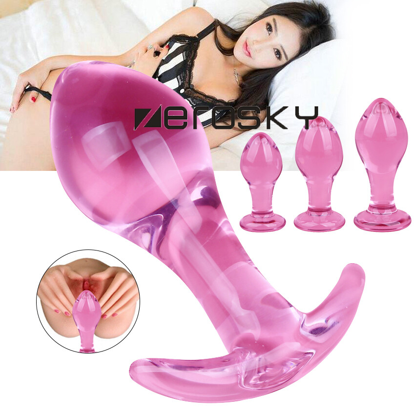 Crystal Glass Anal Dildo Butt Plug gay Toy G-spot Stimulation Stopper SM  Sex Toy