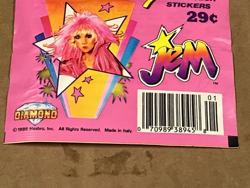 Nuevo paquete de pegatinas Diamond Jem 1986 vintage - Imagen 2 de 3