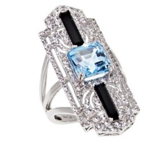 Rarities Solid 14K White Gold Sky Blue Topaz,...