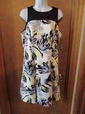 Ladies "Chaps" Size 14, Black/Multi Color, Sleeveless, Fit & Flare, Casual Dress