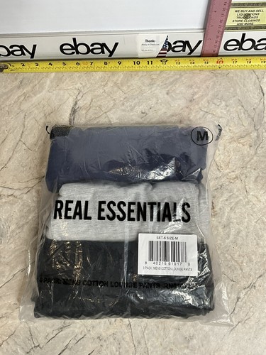 Herren Real Essentials Baumwolle Flanell Lounge Schlafhose Gr. Medium 30 - 33"" X3 Neu - Bild 2 von 11