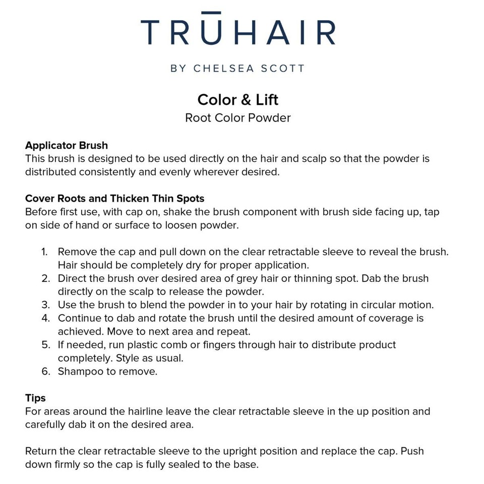 TRUHAIR Color-N-Lift Root Cover Thickening Powder w/Vitamin E .18 oz ...