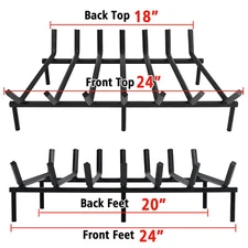 21/24/30"Log Grate Heavy Duty Solid Steel Burning Fireplace Wood Firewood 