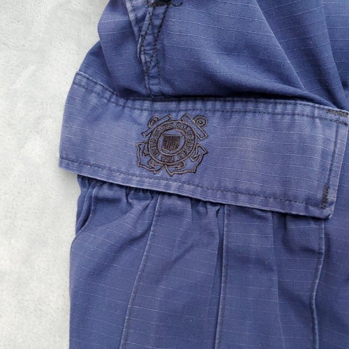VTG Coastguard BDU Pants Small Short 30x30 Blue Nylon Ripstop Cargo Trousers - Picture 6 of 17