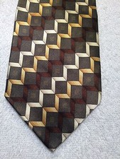 ALEXANDER JULIAN MENS TIE PINE GREEN GOLD SILVER BROWN 4 X 59