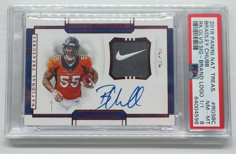 Bradley Chubb Panini National Treasures Rookie Gloves Signatures #RGSBC Brand Logo 1/1