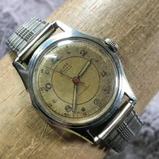 Jenco Men Silver Expansion Band Mechanical For Watch Parts Or Repair Only 7 1/2"