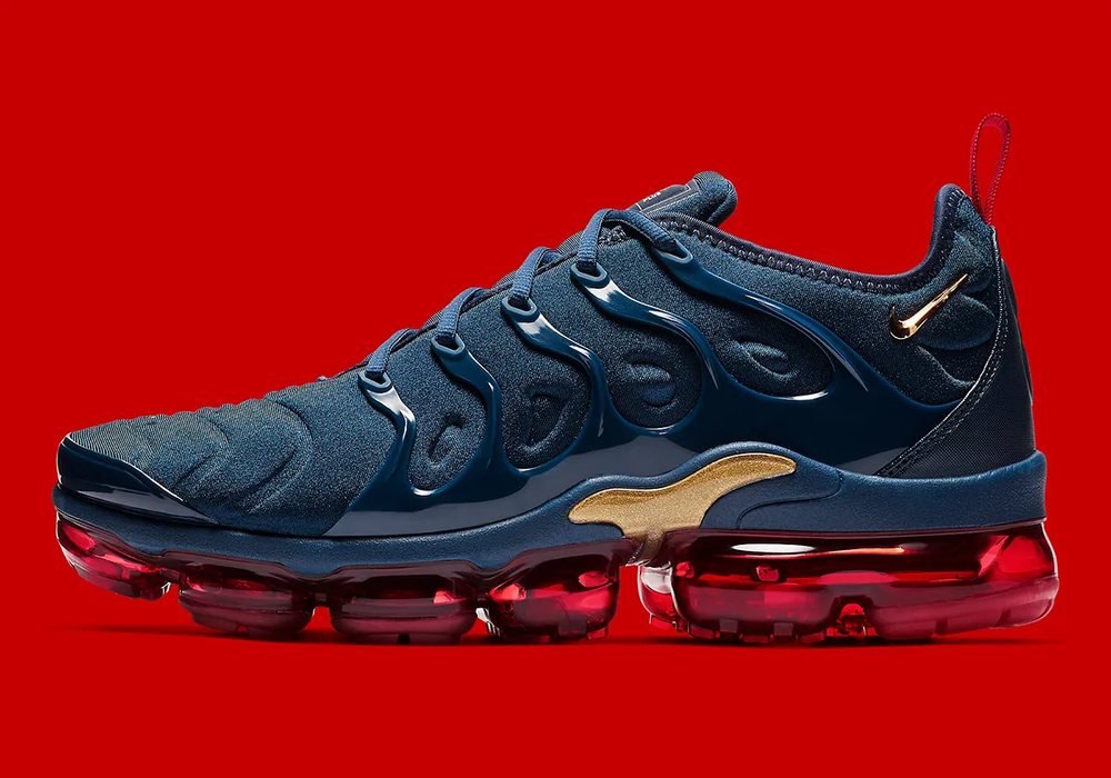 Men's Nike VaporMax TN Plus blue and red air cushion shoes free shipping us8-12