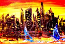 LANDSCAPE   by  Mark Kazav  Large Abstract Modern Original Oil Painting HEGRRaG7