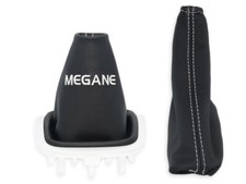 SCHALTMANSCHETTE HANDBREMSSACK FUR RENAULT MEGANE 3 2008-2015 STICKEREI WEISS