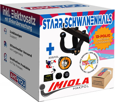 NEU ANHÄNGERKUPPLUNG für Citroen Berlingo L1 4380mm 08-18 starr + 13P E-Satz ABE