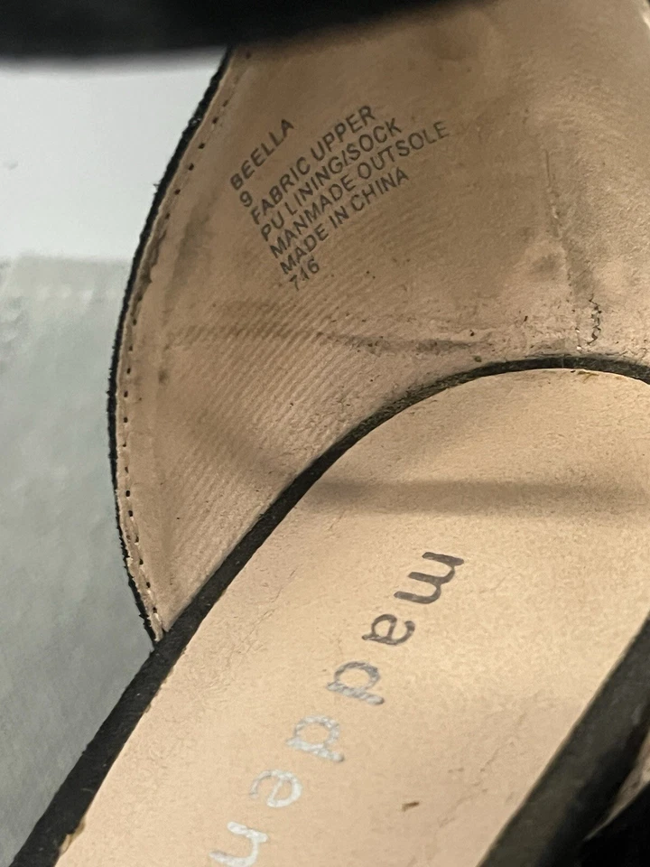 Босоножки женские Madden Girl 4 дюйма на каблуках черные размер 9 M с ремешками туфли с открытым носком A192 - Изображение 2 из 4