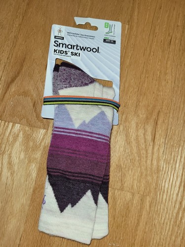 SmartWool Kids Ski Light Cushion OTC Youth Crew Socks Size M - Picture 2 of 7