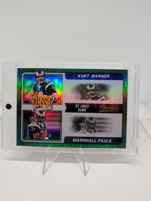 2021 Panini Classic Combos Marshall Faulk/Kurt Warner Green /15