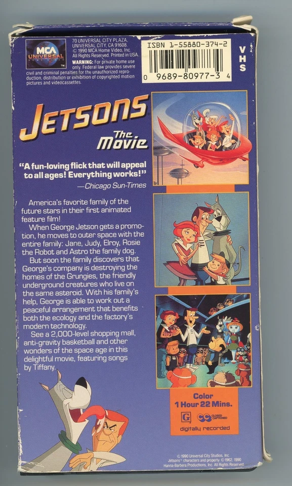 Jetsons, VHS, Preowned, The Movie, 1990, Animation, Tested, Tape - Image 3 of 4
