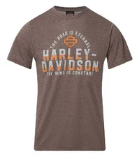 Harley-Davidson Men's Eternal Poly-Blend Short Sleeve T-Shirt, Heather Brown