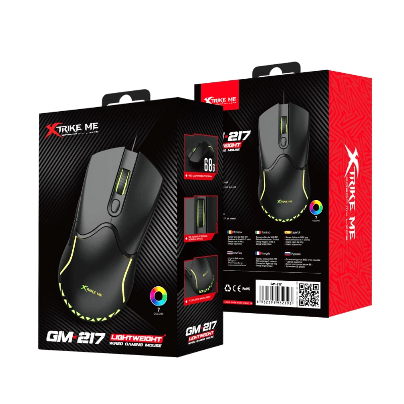 XTrike Me GM‑217 Gaming Mouse 3600 DPI RGB 68 g Lightweight USB - PC/PS5/Xbox - Image 2 of 4