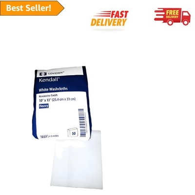 Ultra Absorbent Kendall Washcloths - 50 Count, Hygienic 10'' x 13'' Nonwoven