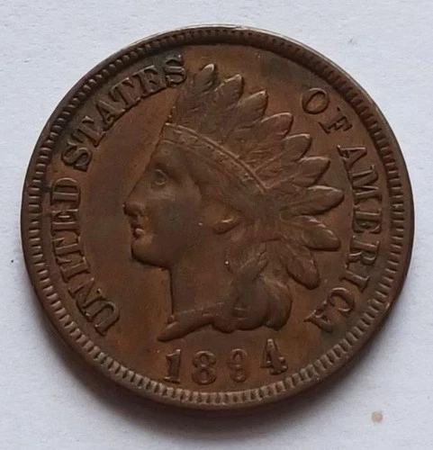 1894 Indian Head Cent XF, Better Grade Penny 1C coin