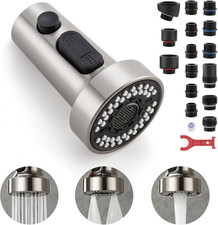 Pull down Spray Head Replacement - for Kitchen Faucet Sprayer Head with 15 Adapt