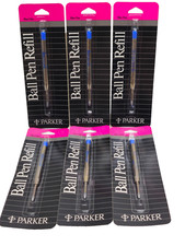 Parker Ball Pen Refill 30325 Lot of 6 Blue Ink Fine Point NOS Made in USA
