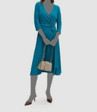 Lauren Ralph Lauren Women's Blue Self-Belt Surplice Jersey Dress Size 6
