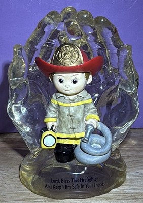 Firefighter Figurine Lord Bless This Firefighter In God's Hands Collection