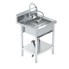 20"Stainless Steel Utility Commercial Single Bowl Sink for Kitchen Laundry