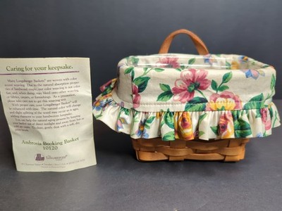 Longaberger  1995 Ambrosia Booking Basket Protector  & Garden Splendor Liner