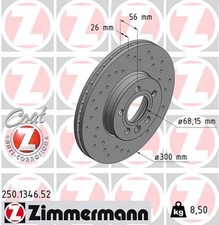 2x ZIMMERMANN Bremsscheibe SPORT Z 250.1346.52 für FORD SEAT VW SHARAN ALHAMBRA