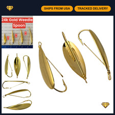 24K Gold Weedless Spoon Set - 3 Sizes (1/8, 1/4, 1/2, 3/4) - USA Made Fishing Lu