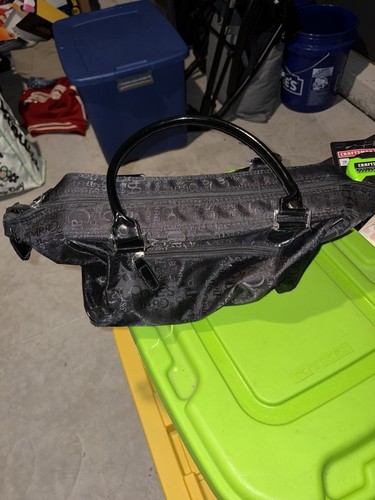 Caboodles Black Logo Top Handle Satchel Bag with Pink Lining and Zip Closure - Picture 2 of 5