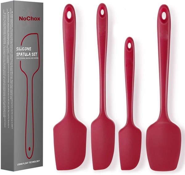 Teigschaber Set, Nochox HitzebestäNdig Silikon Spatel + Silikon KochlöFfel, K-image