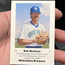 1985 Brewers Police Bob McClure #10 Milwaukee Police Baseball Card