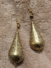 Orecchini antichi vittoriani revival etrusco pinchbeck goccia