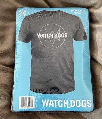 UBI WORKSHOP Watch Dogs Tシャツ XL Watch Dogs Logo Size 2X T-Shirt Brand New Sealed 100% Cotton Gray